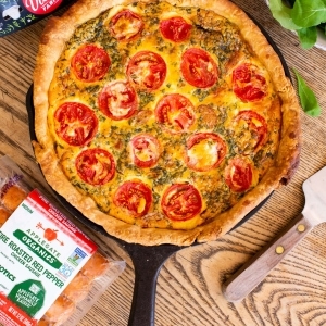 Summer Quiche with Corn, Tomatoes and Sausage