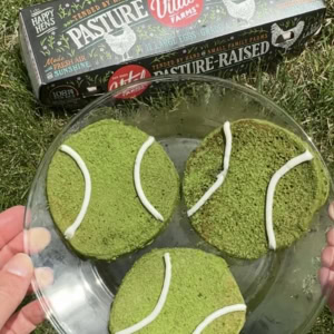 Matcha Tennis Ball Pancakes